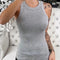 Women Solid round Neck Ribbed Tank Top Camisole Women Summer Basic Elastic Tank Top O Neck Solid Tank Top